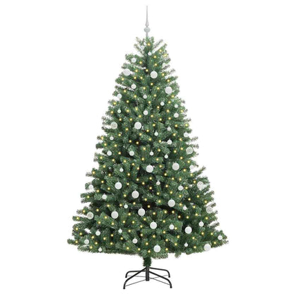 vidaXL Artificial Hinged Christmas Tree Green 210 cm PVC and Metal