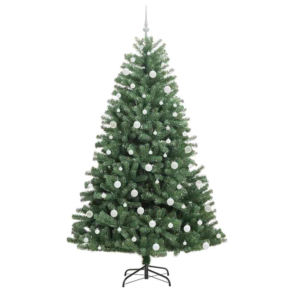 vidaXL Artificial Hinged Christmas Tree Green 210 cm PVC and Metal