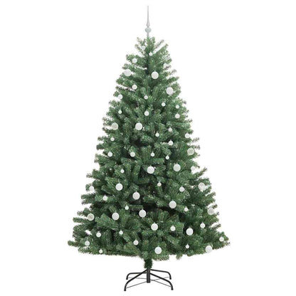 vidaXL Artificial Hinged Christmas Tree Green 210 cm PVC and Metal
