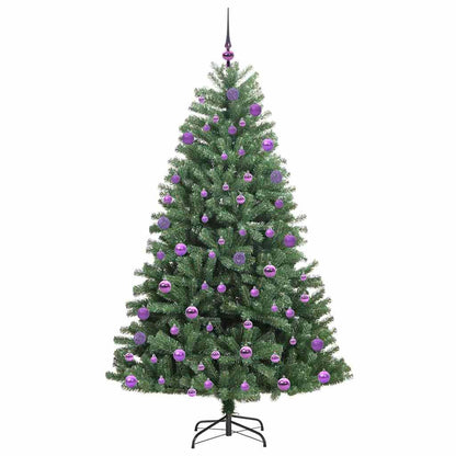 vidaXL Artificial Hinged Christmas Tree Green 210 cm PVC and Metal