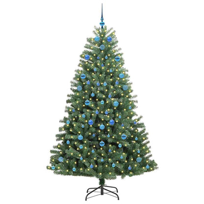 vidaXL Artificial Hinged Christmas Tree Green 210 cm PVC and Metal