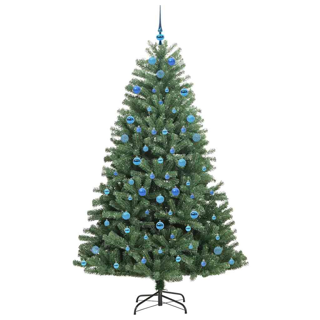vidaXL Artificial Hinged Christmas Tree Green 210 cm PVC and Metal