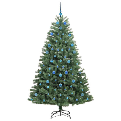 vidaXL Artificial Hinged Christmas Tree Green 210 cm PVC and Metal