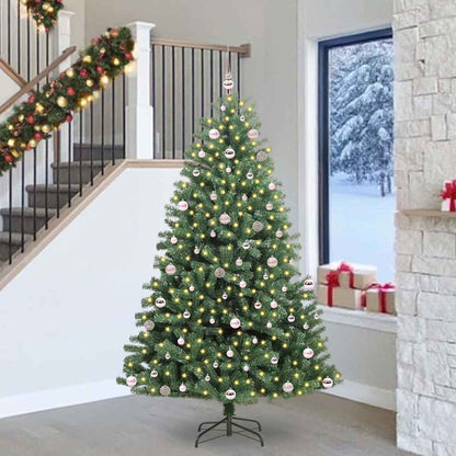 vidaXL Artificial Hinged Christmas Tree Green 240 cm PVC and Metal