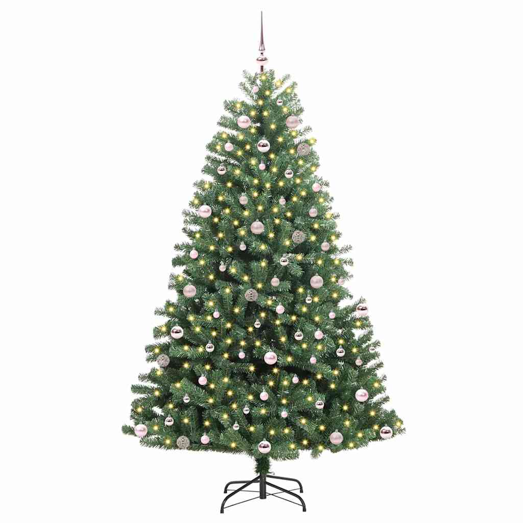 vidaXL Artificial Hinged Christmas Tree Green 240 cm PVC and Metal