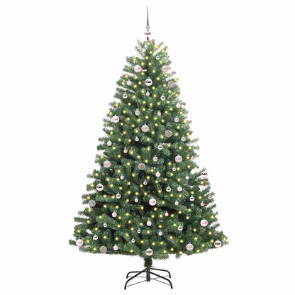 vidaXL Artificial Hinged Christmas Tree Green 240 cm PVC and Metal