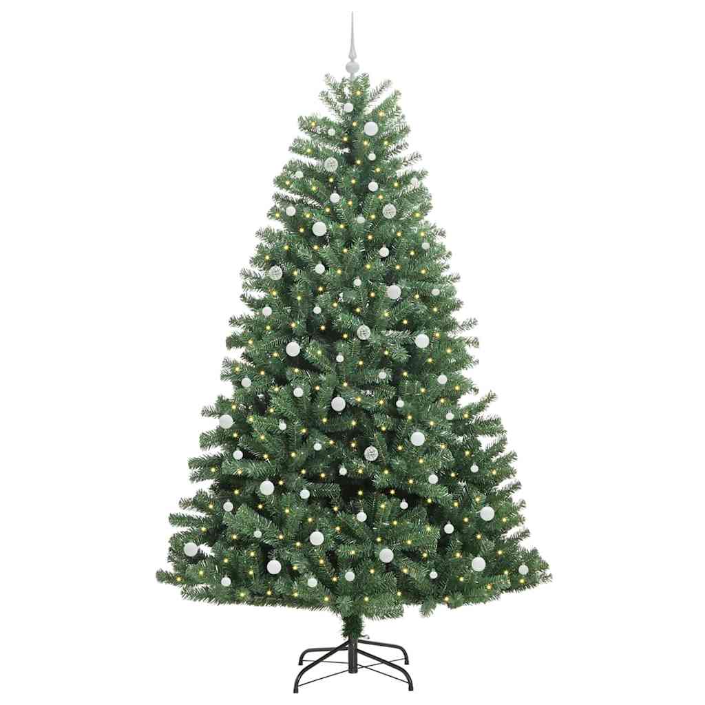 vidaXL Artificial Hinged Christmas Tree Green 240 cm PVC and Metal