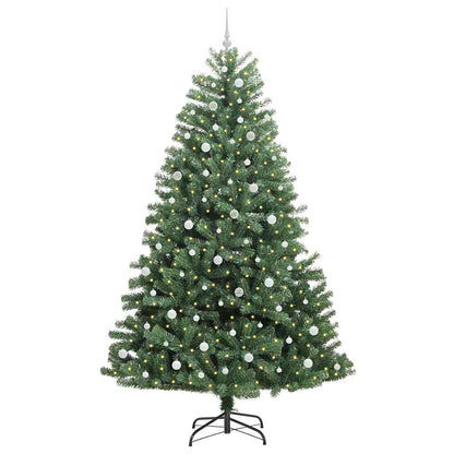 vidaXL Artificial Hinged Christmas Tree Green 240 cm PVC and Metal