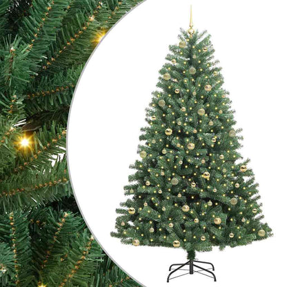 vidaXL Artificial Hinged Christmas Tree Green 240 cm PVC and Metal