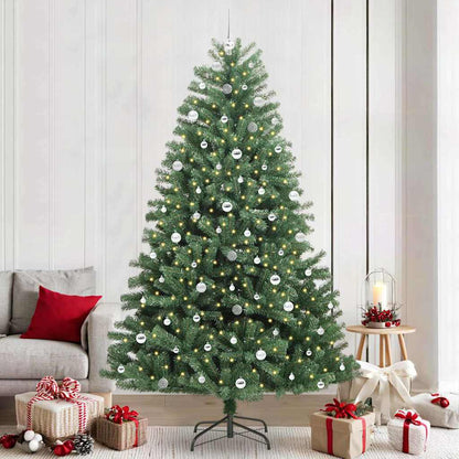vidaXL Artificial Hinged Christmas Tree Green 240 cm PVC and Metal