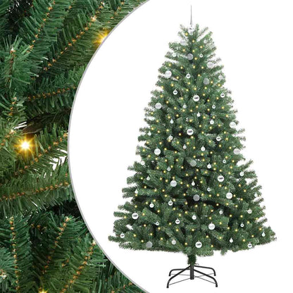 vidaXL Artificial Hinged Christmas Tree Green 240 cm PVC and Metal