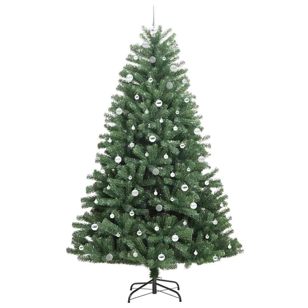 vidaXL Artificial Hinged Christmas Tree Green 240 cm PVC and Metal