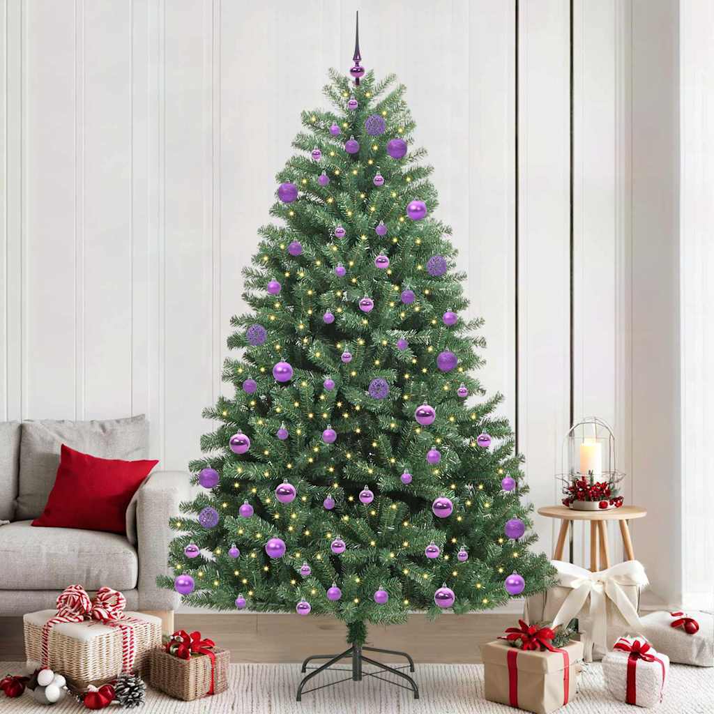 vidaXL Artificial Hinged Christmas Tree Green 240 cm PVC and Metal