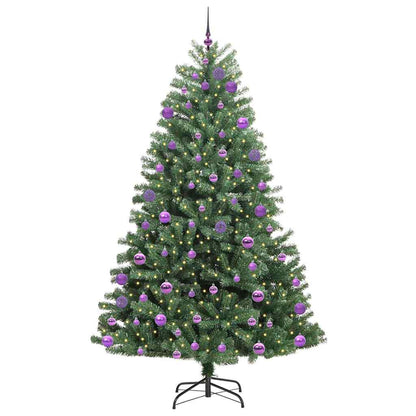vidaXL Artificial Hinged Christmas Tree Green 240 cm PVC and Metal