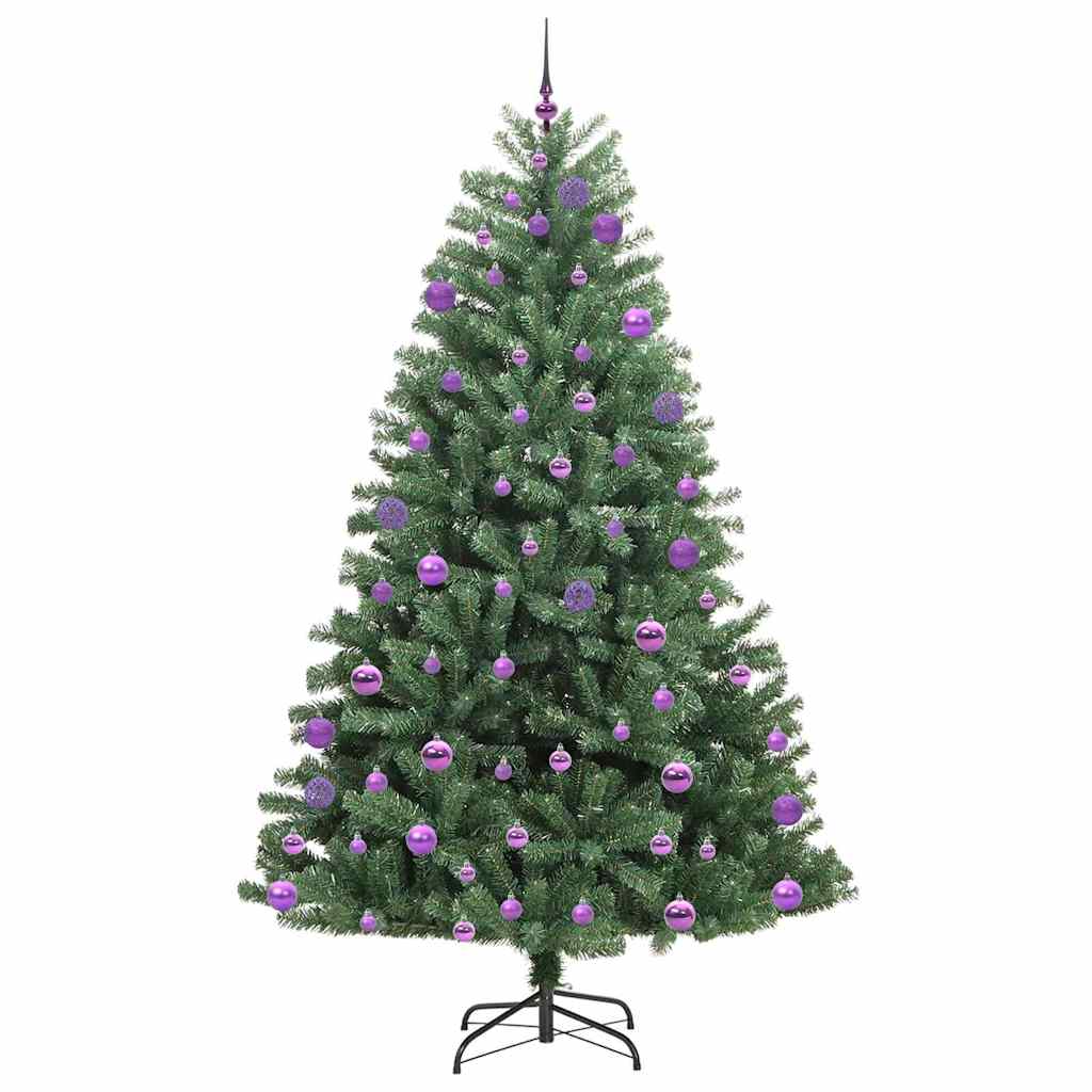 vidaXL Artificial Hinged Christmas Tree Green 240 cm PVC and Metal
