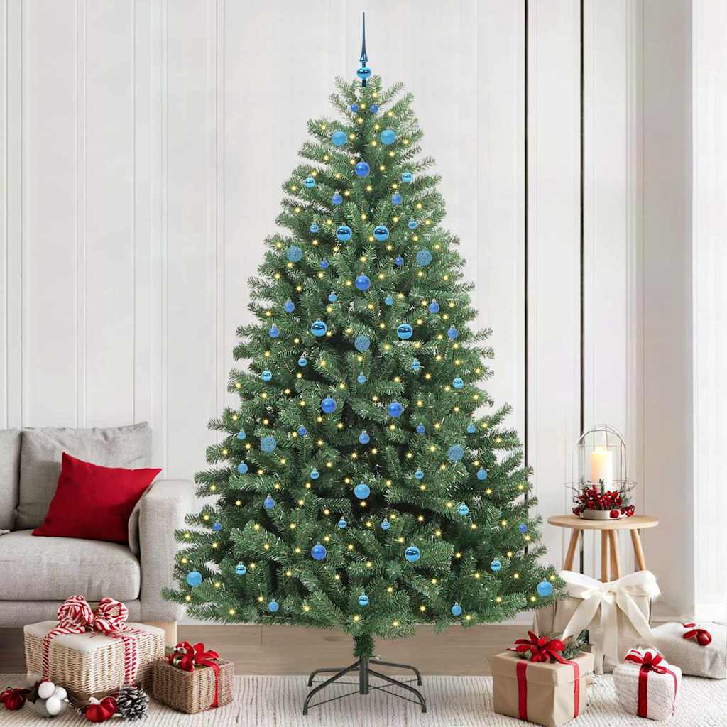 vidaXL Artificial Hinged Christmas Tree Green 240 cm PVC and Metal