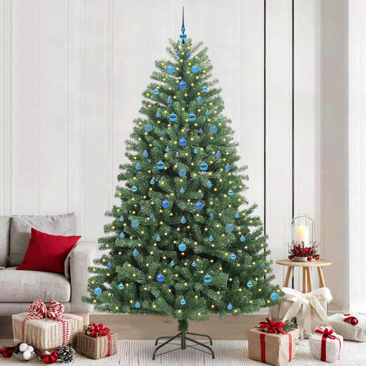 vidaXL Artificial Hinged Christmas Tree Green 240 cm PVC and Metal