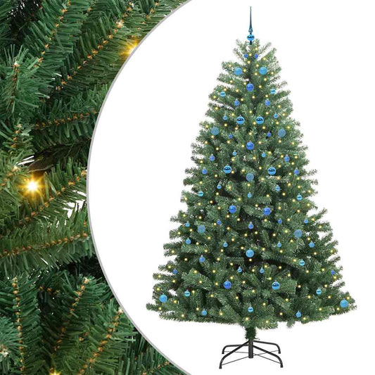 vidaXL Artificial Hinged Christmas Tree Green 240 cm PVC and Metal