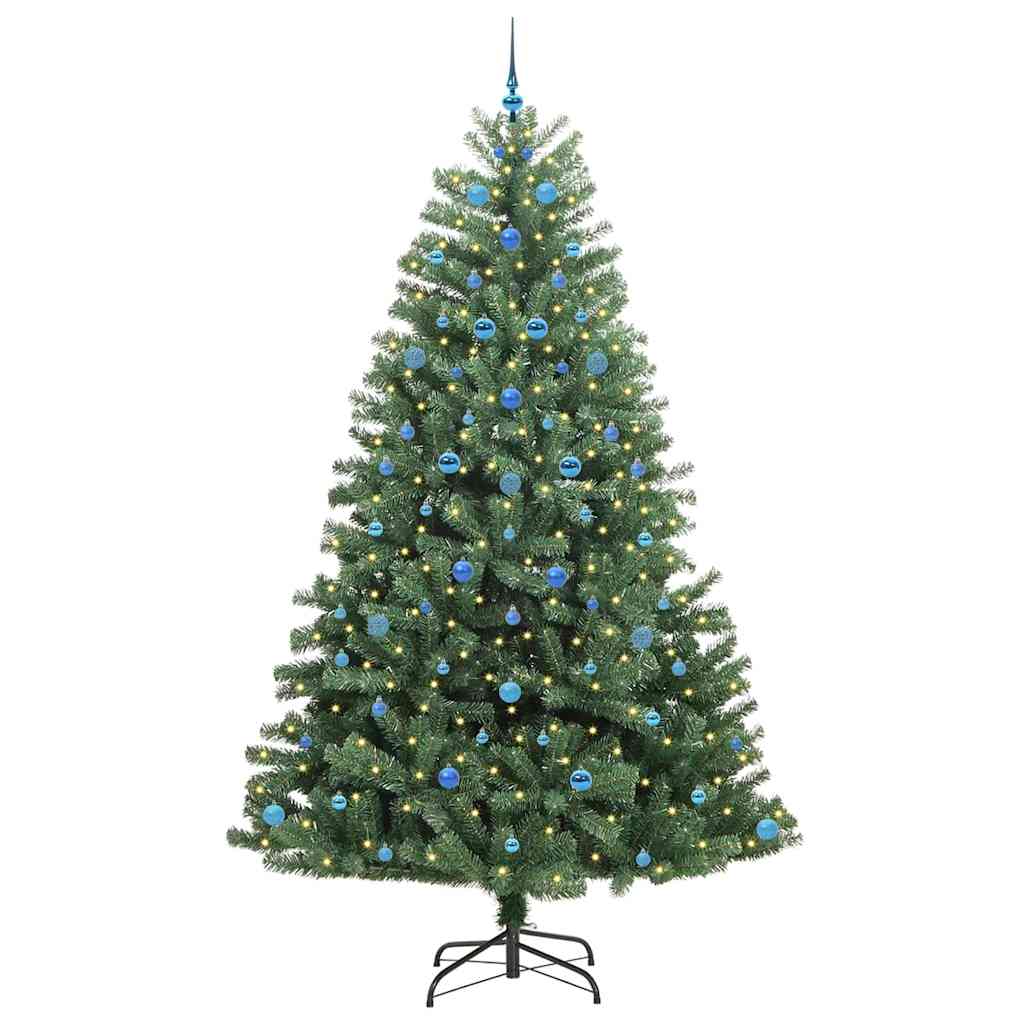 vidaXL Artificial Hinged Christmas Tree Green 240 cm PVC and Metal