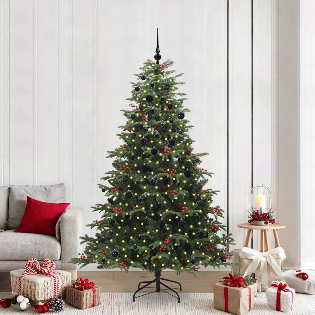 vidaXL Artificial Christmas Tree with 300 LEDs with Stand Green 210 cm