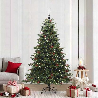 vidaXL Artificial Christmas Tree with 300 LEDs with Stand Green 210 cm