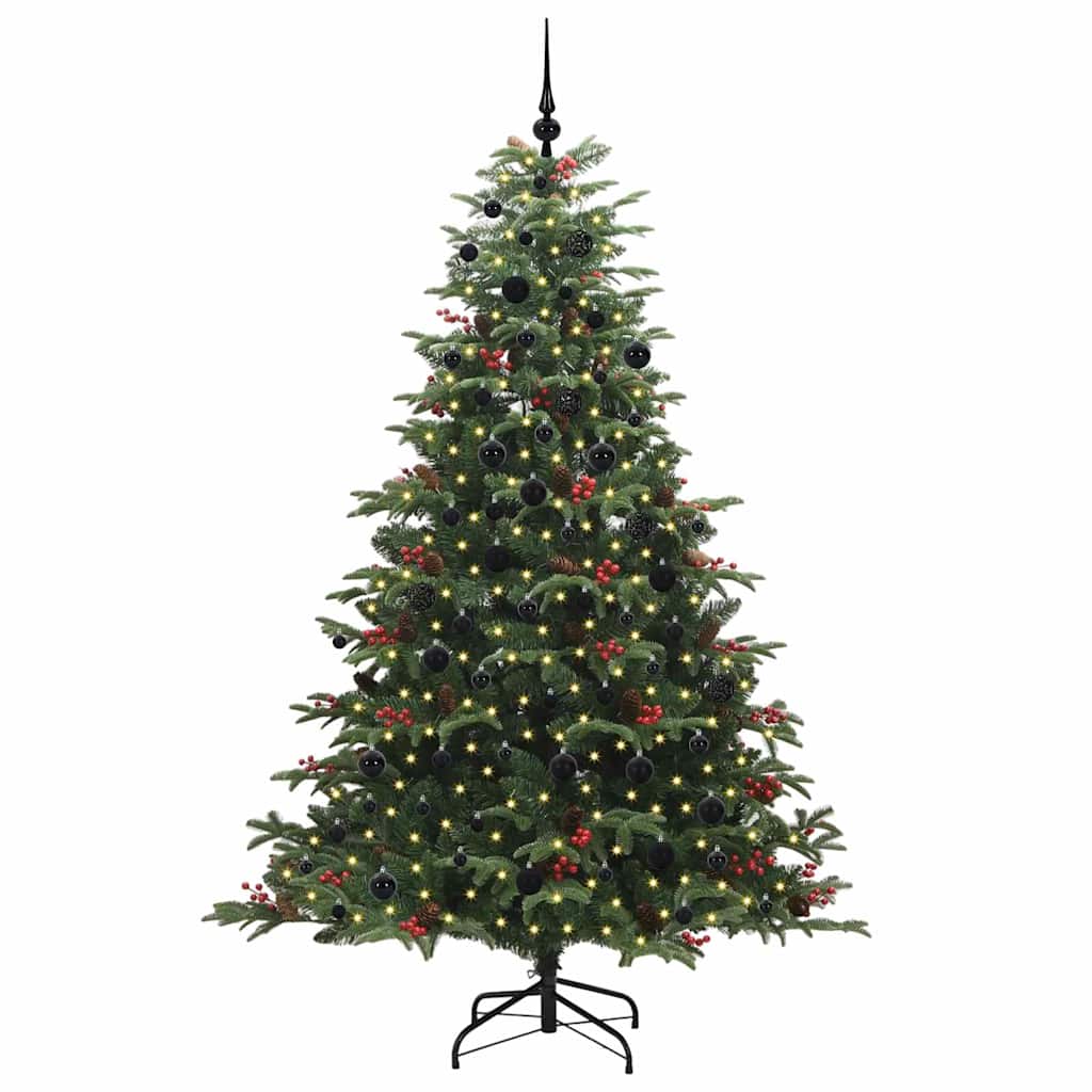 vidaXL Artificial Christmas Tree with 300 LEDs with Stand Green 210 cm