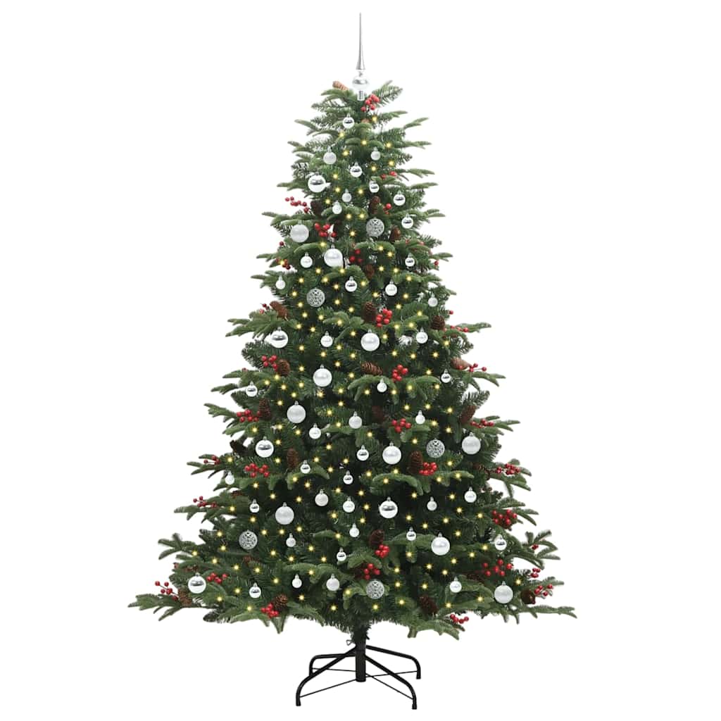 vidaXL Artificial Christmas Tree with 300 LEDs with Stand Green 210 cm