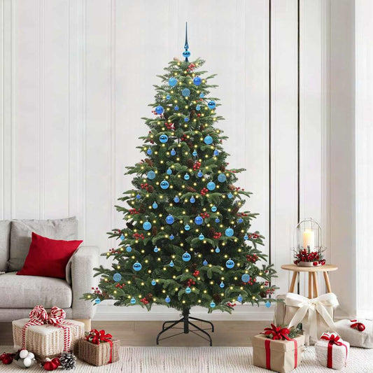 vidaXL Artificial Christmas Tree with 300 LEDs with Stand Green 210 cm