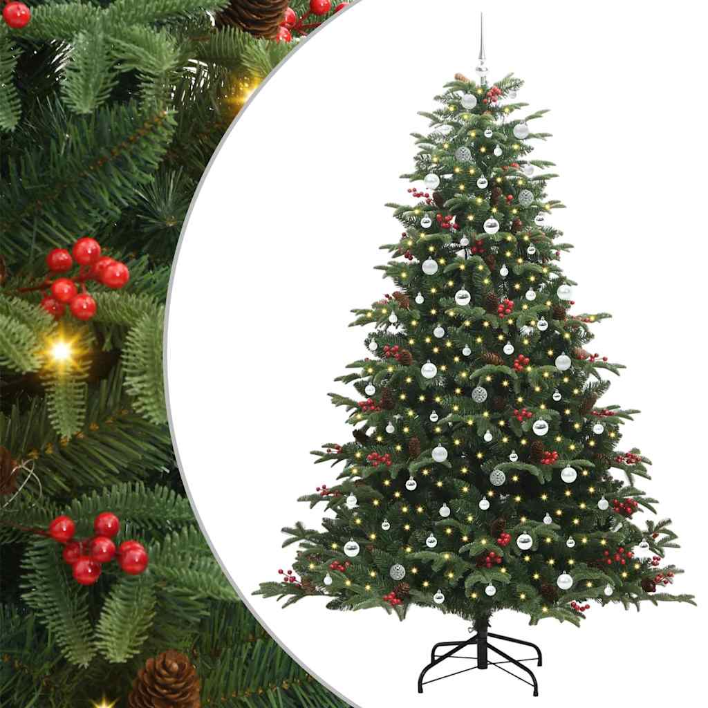vidaXL Artificial Christmas Tree with 300 LEDs with Stand Green 240 cm