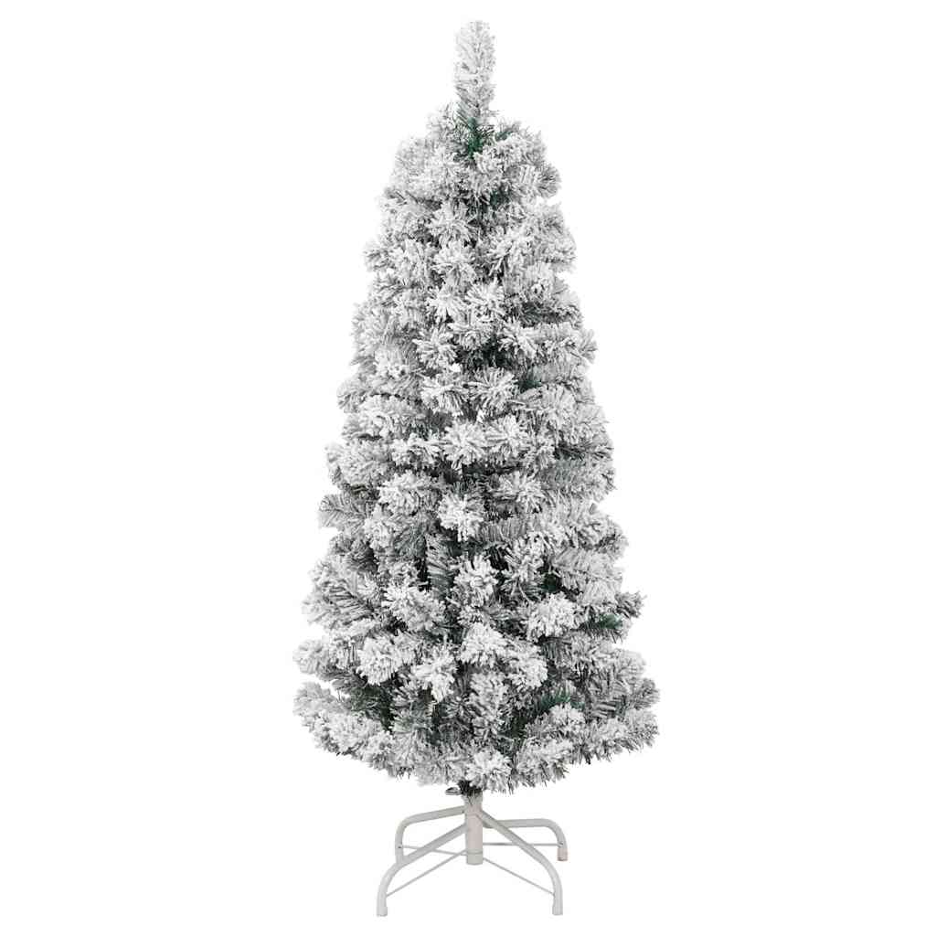 vidaXL Artificial Hinged Christmas Tree Green and White 120 cm