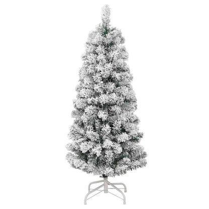 vidaXL Artificial Hinged Christmas Tree Green and White 120 cm