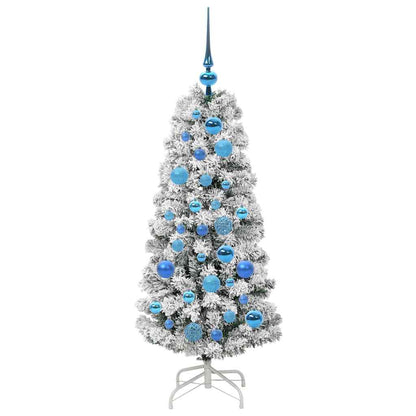 vidaXL Artificial Hinged Christmas Tree Green and White 120 cm