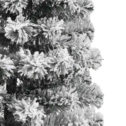 vidaXL Artificial Hinged Christmas Tree Green and White 150 cm