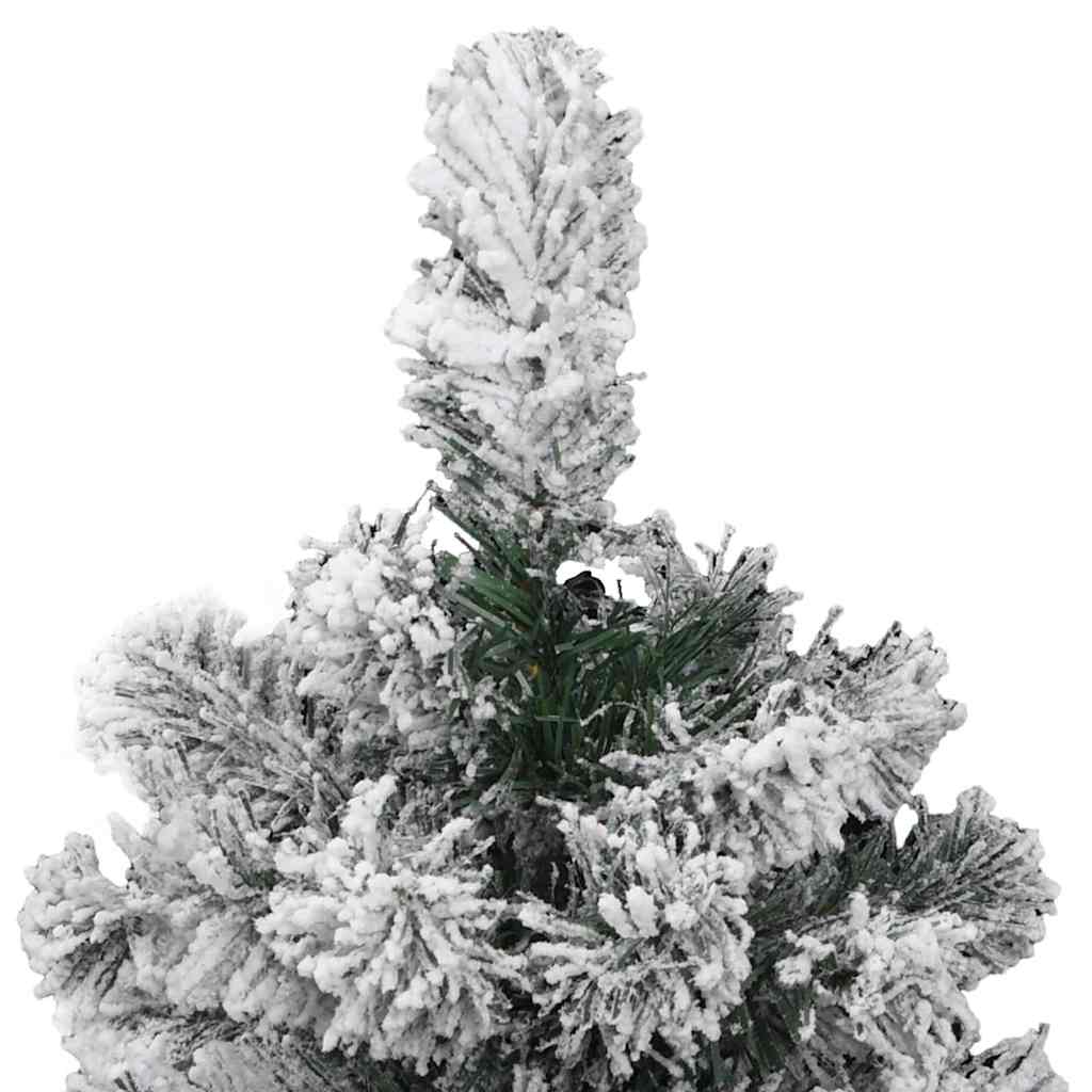 vidaXL Artificial Hinged Christmas Tree Green and White 150 cm