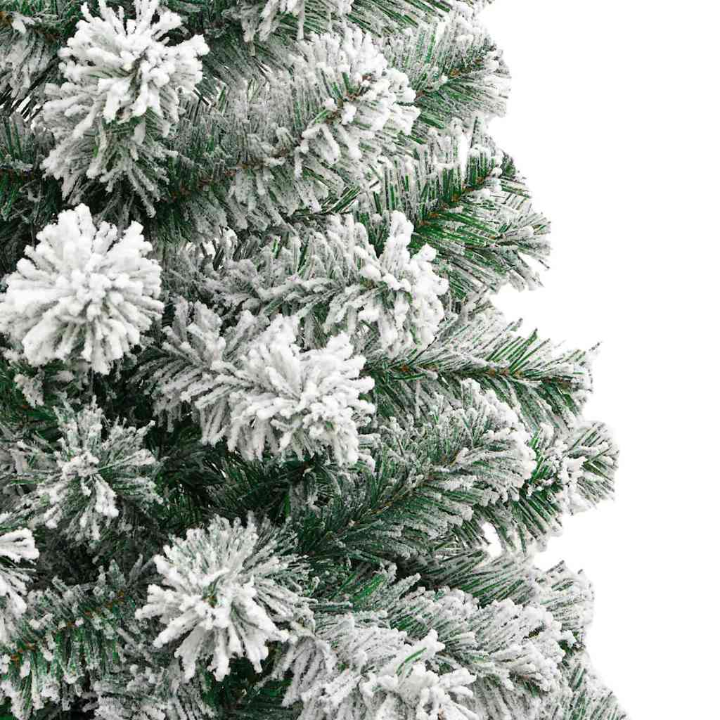 vidaXL Artificial Hinged Christmas Tree Green and White 180 cm