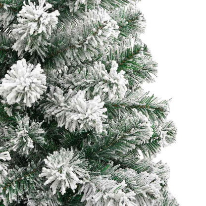 vidaXL Artificial Hinged Christmas Tree Green and White 180 cm