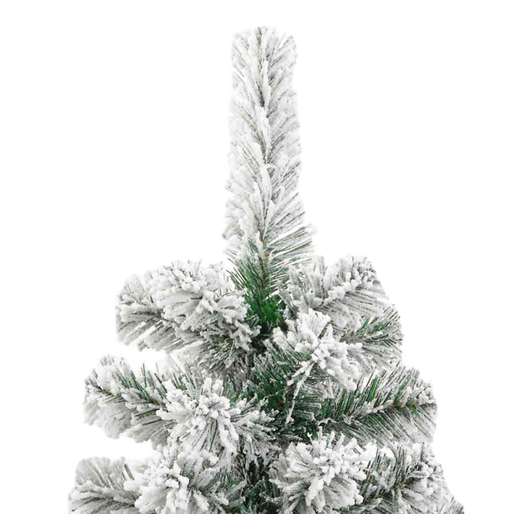 vidaXL Artificial Hinged Christmas Tree Green and White 240 cm