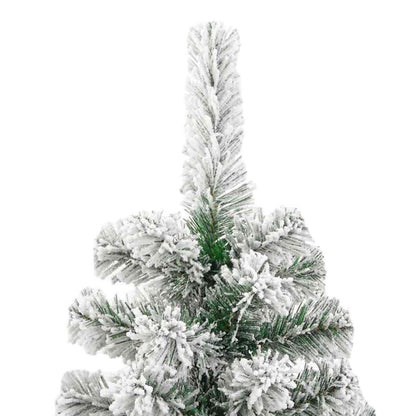 vidaXL Artificial Hinged Christmas Tree Green and White 240 cm