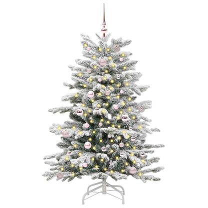 vidaXL Artificial Hinged Christmas Tree White 150 cm PE and PVC