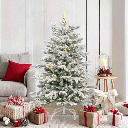 vidaXL Artificial Hinged Christmas Tree White 150 cm PE and PVC
