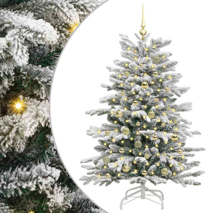vidaXL Artificial Hinged Christmas Tree White 150 cm PE and PVC