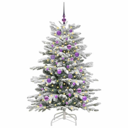 vidaXL Artificial Hinged Christmas Tree White 150 cm PE and PVC