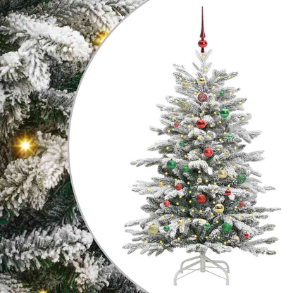 vidaXL Artificial Hinged Christmas Tree White 150 cm PE and PVC