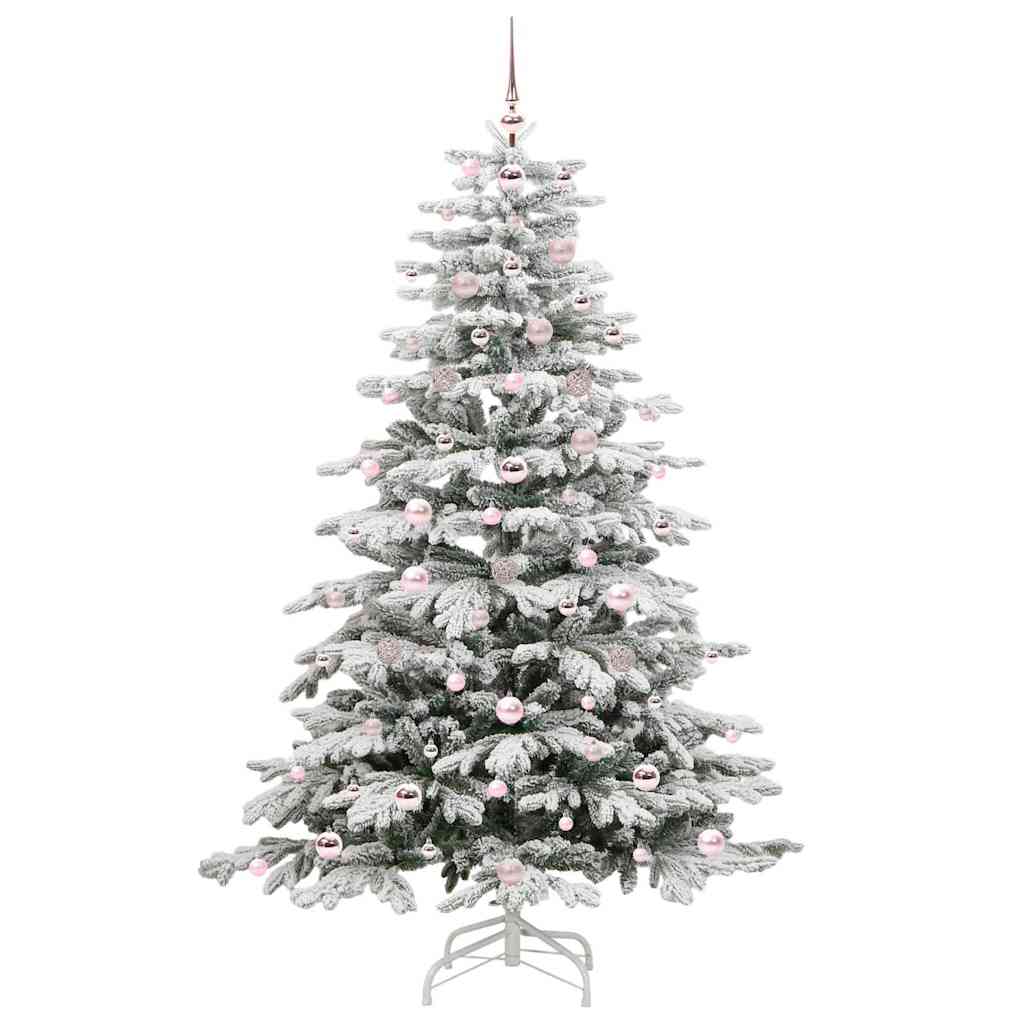 vidaXL Artificial Hinged Christmas Tree White 180 cm PE and PVC