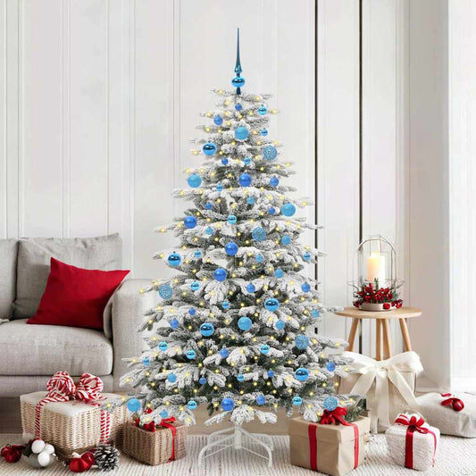 vidaXL Artificial Hinged Christmas Tree White 180 cm PE and PVC