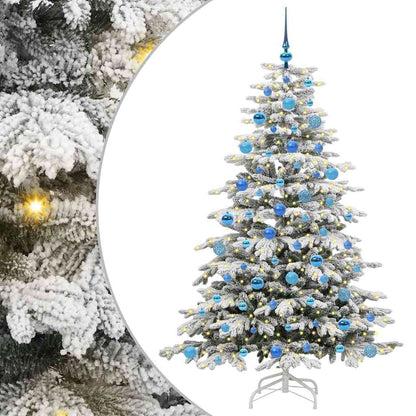 vidaXL Artificial Hinged Christmas Tree White 180 cm PE and PVC