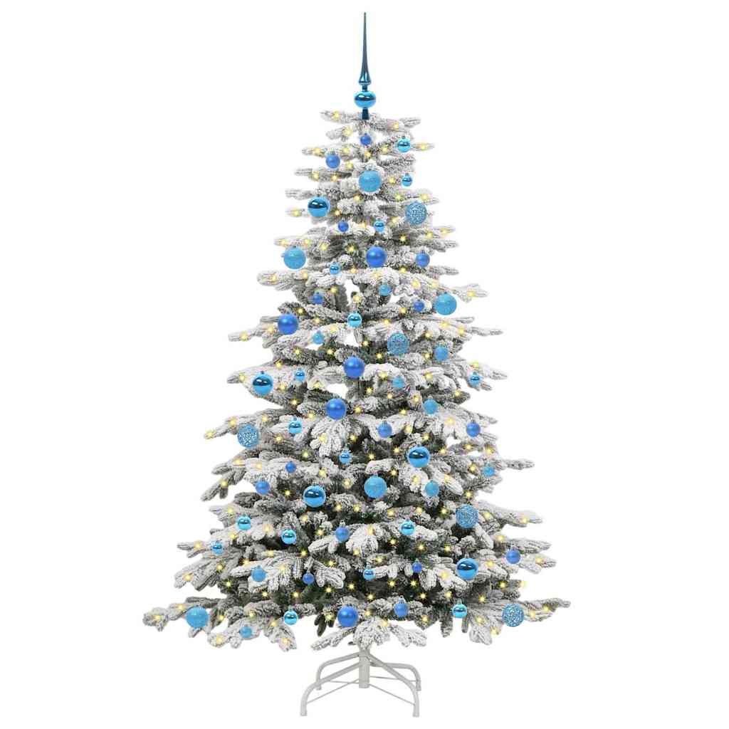 vidaXL Artificial Hinged Christmas Tree White 180 cm PE and PVC