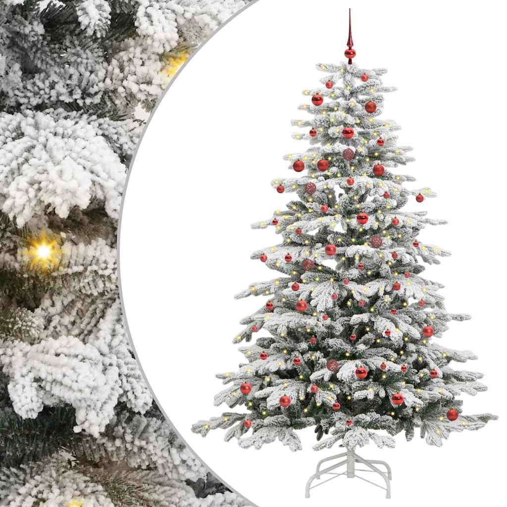 vidaXL Artificial Hinged Christmas Tree White 210 cm PE and PVC