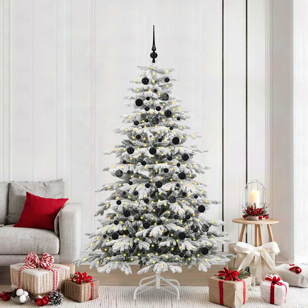 vidaXL Artificial Hinged Christmas Tree White 210 cm PE and PVC