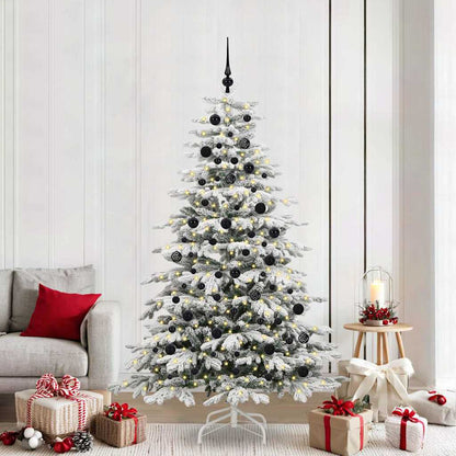vidaXL Artificial Hinged Christmas Tree White 210 cm PE and PVC